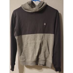 Volcom Hoodie Contrast Pullover Fleece Black, Boys Size Large